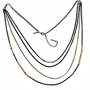 ☃️ 2/$18 Necklace, Lia Sophia, Chain Style Black Goldtone